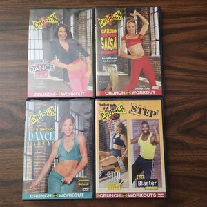 Crunch DVD Lot of 4 Dance Fat Burning, Cardio Blast, Salsa, Step Workout